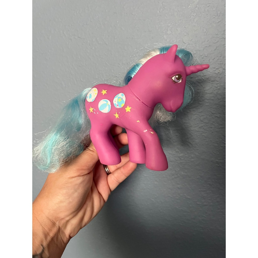 Vintage My Little Pony G1 Beach‎ Ball Unicorn Sunshine Pony Magenta Hasbro 1988